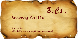 Breznay Csilla névjegykártya